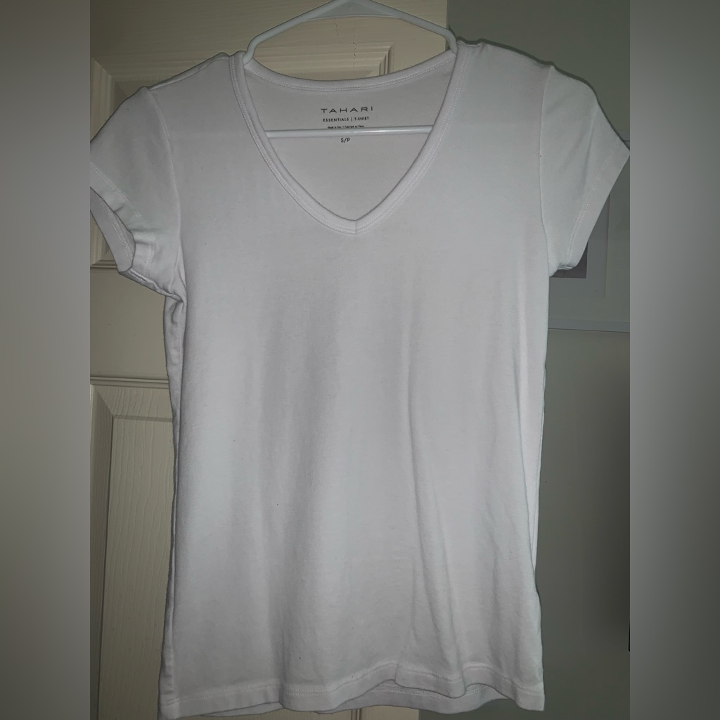 Tahari Essentials V-Neck Basic Tee
